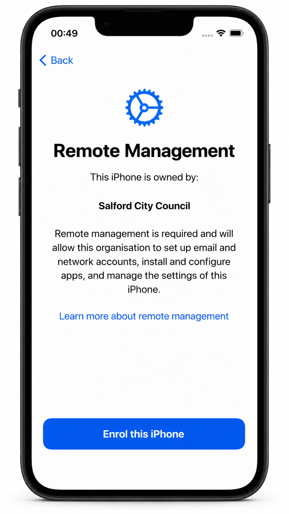 Remote Management sign in